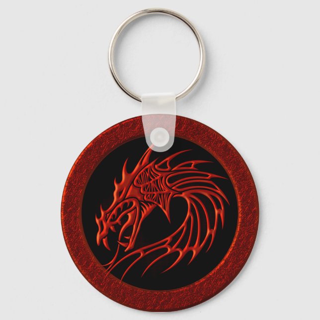 RED TRIBAL DRAGON KEYCHAIN (Front)