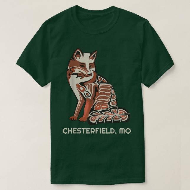 Red Tribal Fo Chesterfield Native American Artwork T-Shirt (Design Front)
