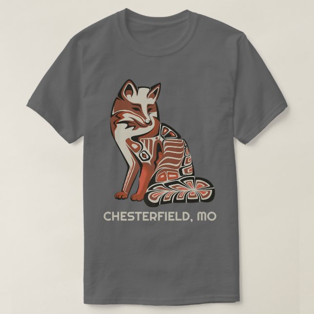 Red Tribal Fo Chesterfield Native American Artwork T-Shirt (Design Front)