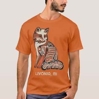 Red Tribal Fo Livonia Native American Artwork Styl T-Shirt