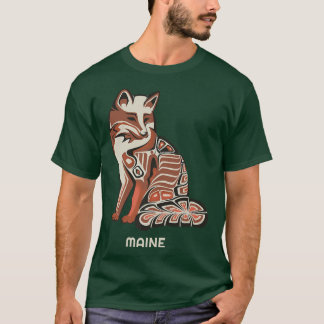 Red Tribal Fo Maine Native American Artwork Style T-Shirt