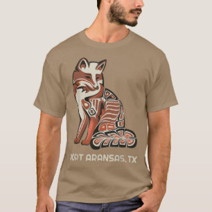 Red Tribal Fox Aransas Native American Artwork Sty T-Shirt