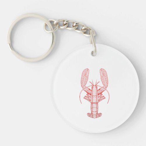 Red Tribal Lobster Keychain