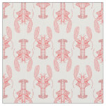Red Tribal Lobster Nautical Fabric