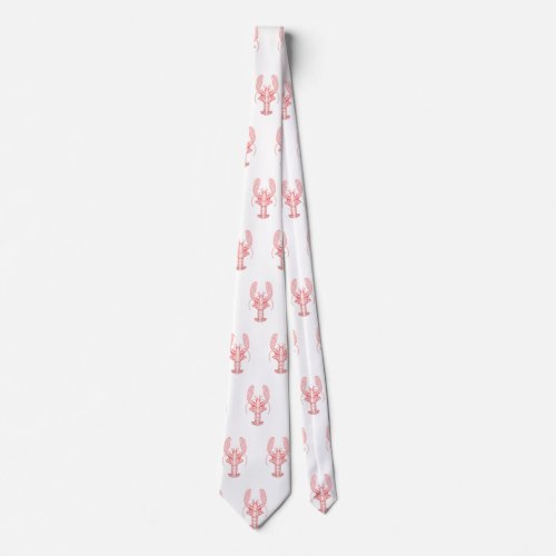 Red Tribal Lobster Neck Tie