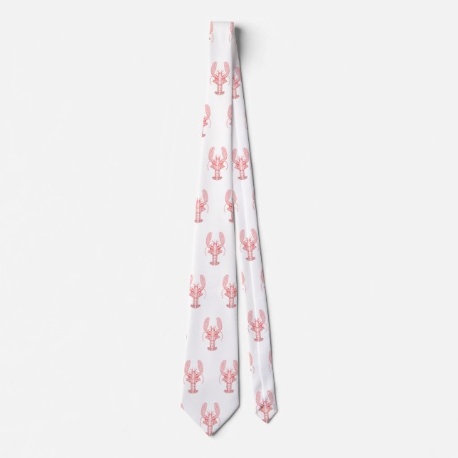 Red Tribal Lobster Neck Tie (Front)