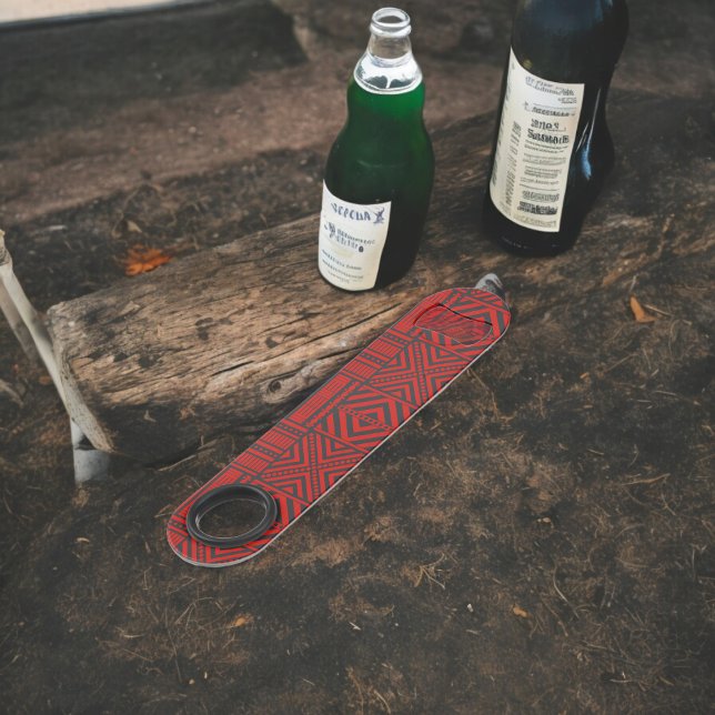 Red Tribal Pattern Art Bar Key (Bottle Openers)