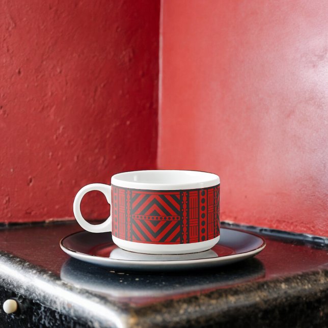 Red Tribal Pattern Art Bowl (Chili Bowl)