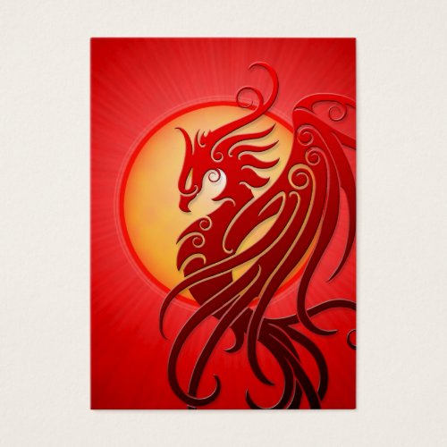 Red Tribal Phoenix Business Card