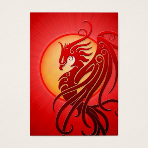 Customizable Red Tribal Phoenix Business Card