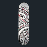 Red tribal polynesian patterns with shading skateboard<br><div class="desc">This is a handdrawn tattoo design by tattoo designer Mark Storm at www.storm3d.com The design is a tribal mix of polynesian and Maoristyle patterns with some layering and shading,  done with a set of Promarker pens.</div>