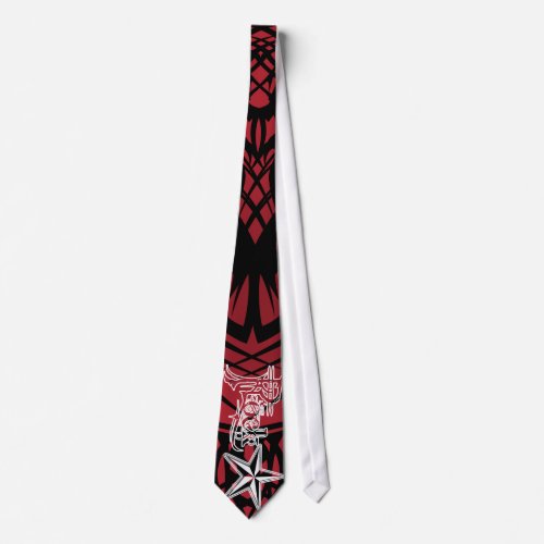 Red Tribal Rock Star Tie