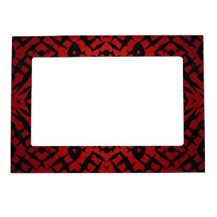 Red tribal shapes pattern magnetic frame