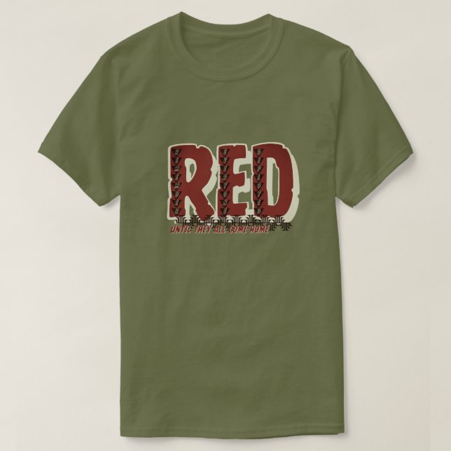 RED Tribal T-Shirt - Honor Our Deployed (Design Front)