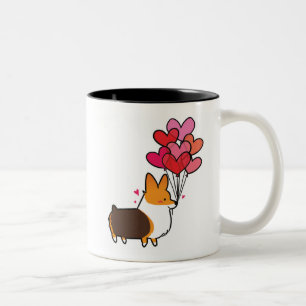 Red Tricolor Love & Hearts Corgi Mug CorgiThings