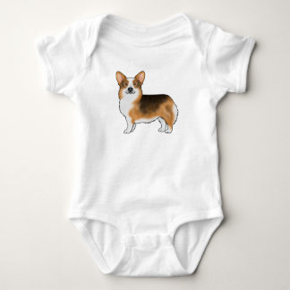 Red Tricolor Pembroke Welsh Corgi Adorable Dog Baby Bodysuit