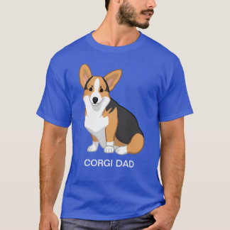 Red Tricolor Pembroke Welsh Corgi Dad T-Shirt