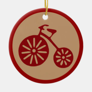 Red Tricycle Ceramic Ornament