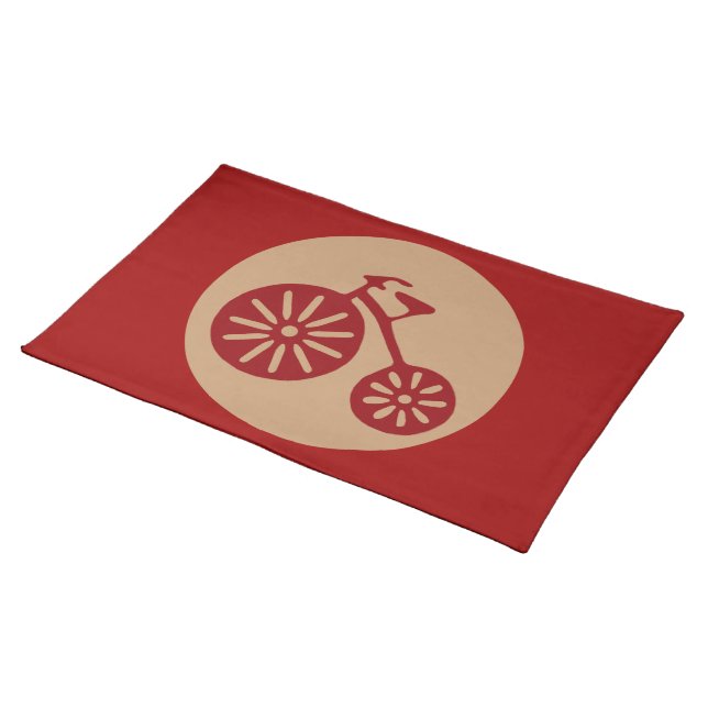 Red Tricycle Cloth Placemat (On Table)