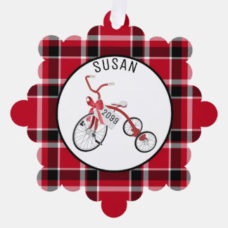 Red Tricycle Toddler Kids - Gift Tag - Ornament Card