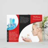 Red Trifold Spa Wellness Brochure Flyer Design (Standing Front)