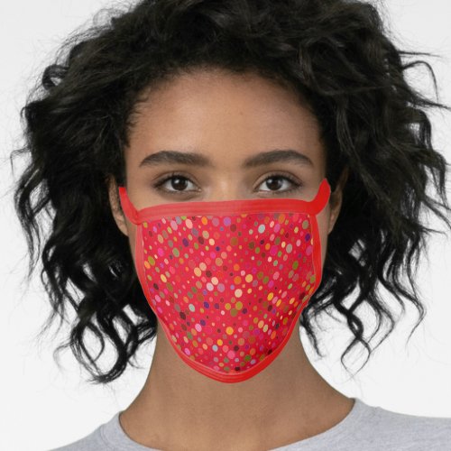 Red Trim Dotted Pattern Face Mask