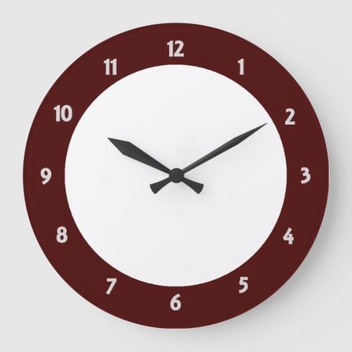 Red Trim White Number Clock Face Modern Clock