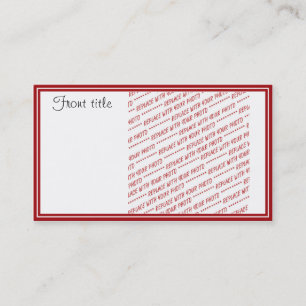 Red Trimmed Template - Add a Photo Business Card