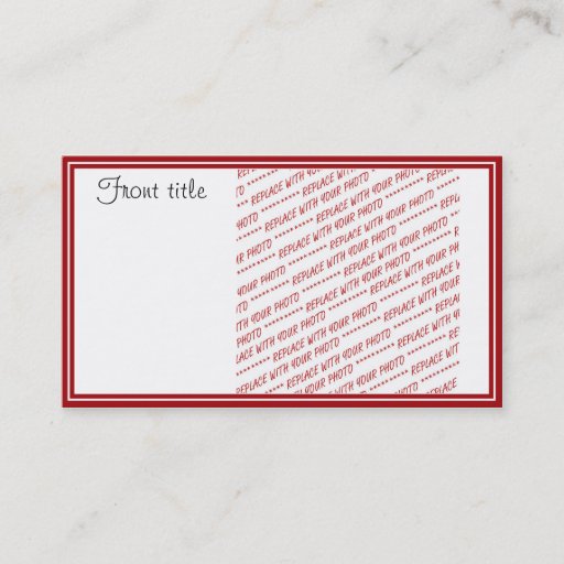 Customizable Red Trimmed Template - Add a Photo Business Card