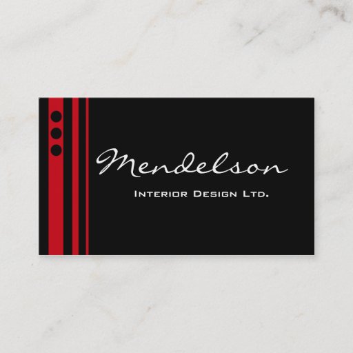 Customizable Red Trio Deco Design Company Business Card