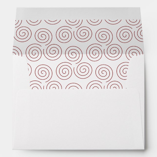 Red Triple Spiral Interior w/ Back Flap Address Envelope (Back (Bottom))