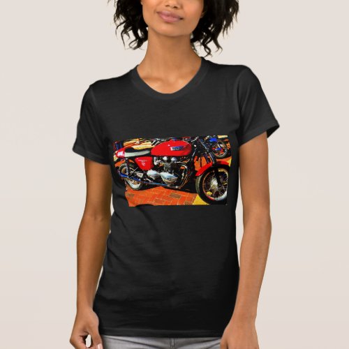 Red Triumph Motorcycle T_Shirt