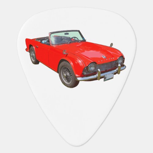 Red Triumph Tr4 Convertible Sports Car Guitar Pick