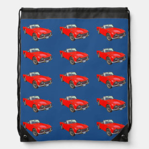 Red Triumph Tr4 Convertible SportsCar Drawstring Bag