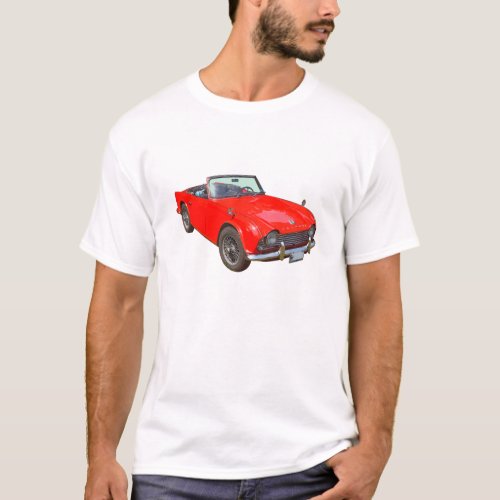 Red Triumph Tr4 Convertible Sportscar T_Shirt