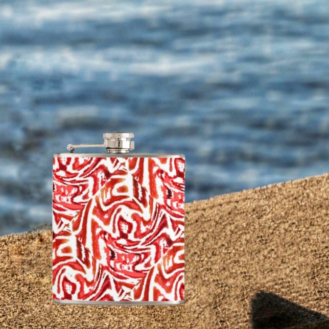 Red Tropic Flask (A tropical, look in a flask, transports you, to a tropical vacation!)