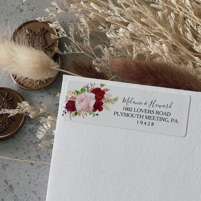 Red Tropical and Romantic Return Address Label (Creator Uploaded)