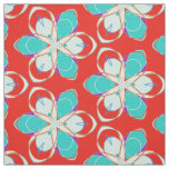 Red Tropical Floral Pattern Fabric