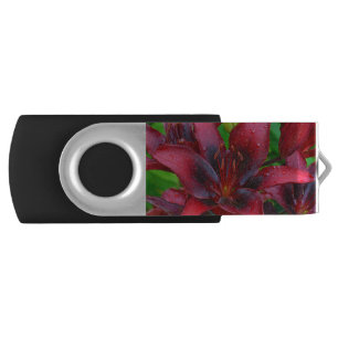 Red tropical lily flash drive
