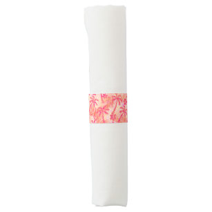 Red tropical palms napkin bands