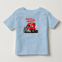 Red Truck 18 Wheeler Happy Easter Bunny