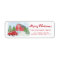 Red truck and barn Christmas return label