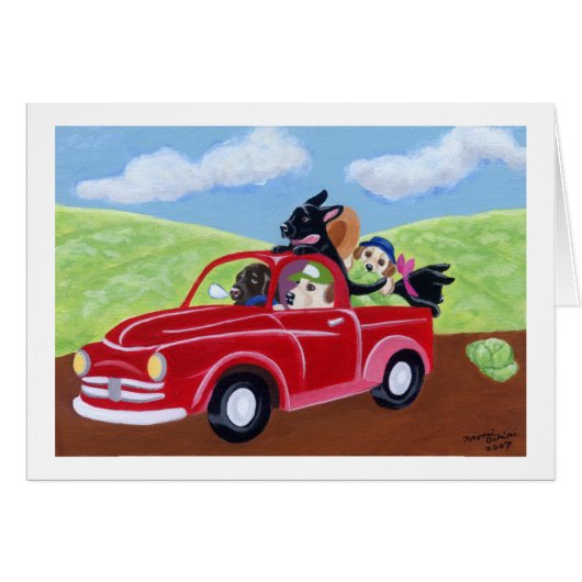 Red Truck and Labs Cards (Front Horizontal)