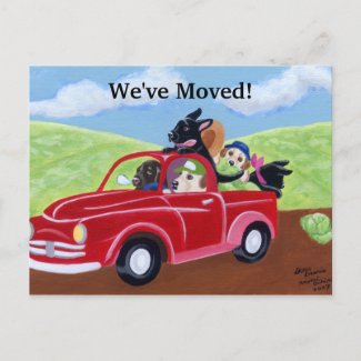 Red Truck and Labs New Address Announcement Postcard