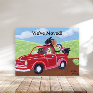 Red Truck and Labs New Address Announcement Postcard