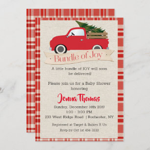 Red Truck Baby Shower Invitation