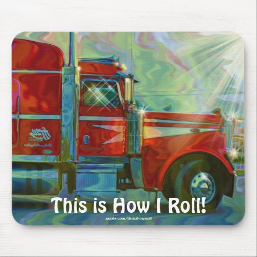 RED TRUCK BIG RIG LORRY DRIVERS Mousepad