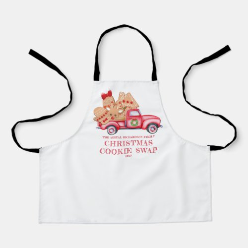 Red Truck Christmas Cookie Swap Apron