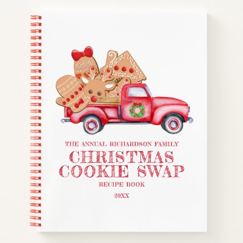 Red Truck Christmas Cookie Swap Recipe Book