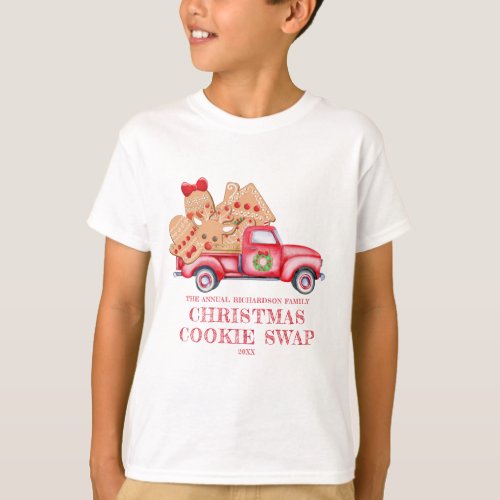 Red Truck Christmas Cookie Swap T_Shirt